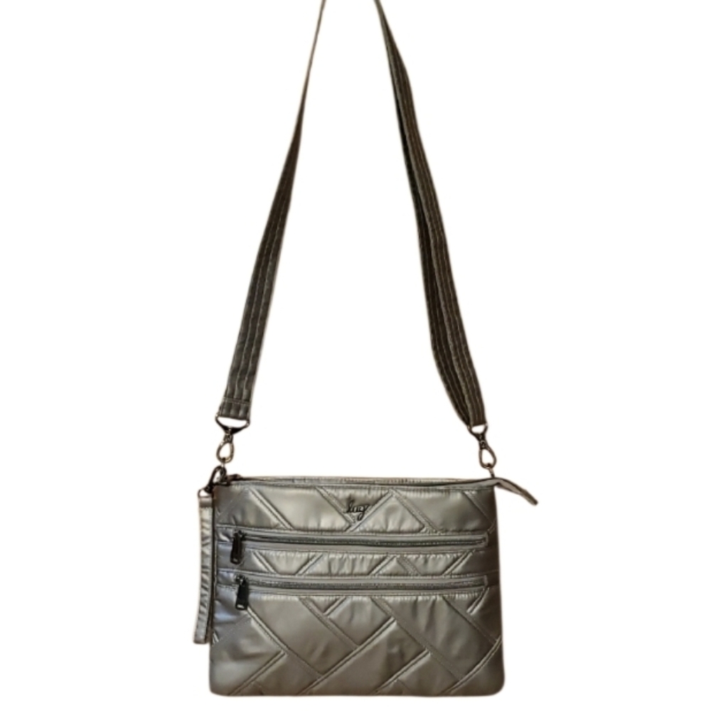 LUG Dazzle SE Silver Bronze Quilted Convertible Crossbody Bag